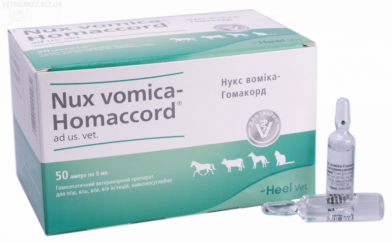 Nux vomica-Homaccord Нукс Воміка-Гомакорд ветеринарний 5 мл №5 Heel термін до 30 10 2028 р