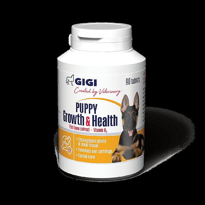 Вітаміни GIGI PUPPY Growth & Health для зміцнення суглобів і кісткової тканини у цуценят 90 таблеток