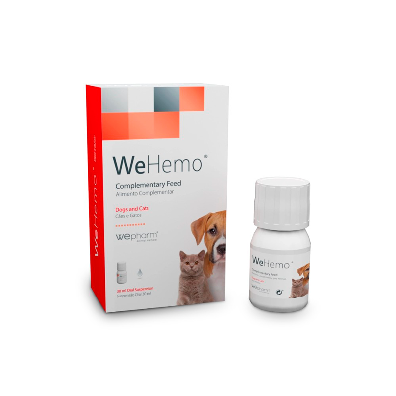 Кормова добака Wepharm WeHemo ВіФарм ВіГемо суспензія при анемії та дефіциті заліза у кішок і собак, 30 мл