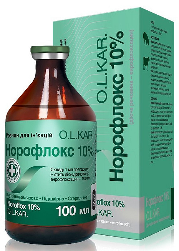 Норофлокс 10% 100 мл розчин для ін'єкцій ..KAR