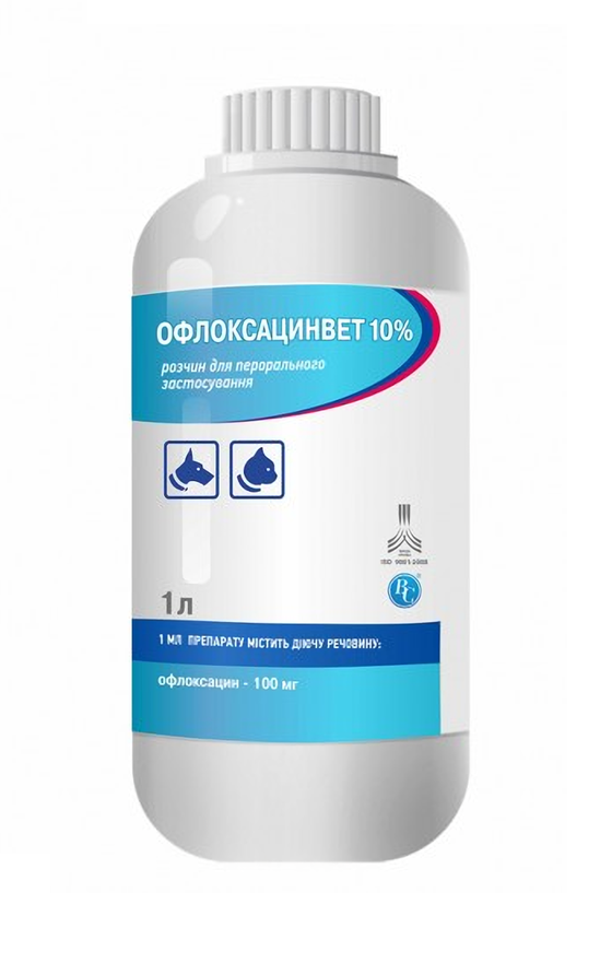 Офлоксацинвет 10% розчин для перорального застосування 1 л Ветсинтез