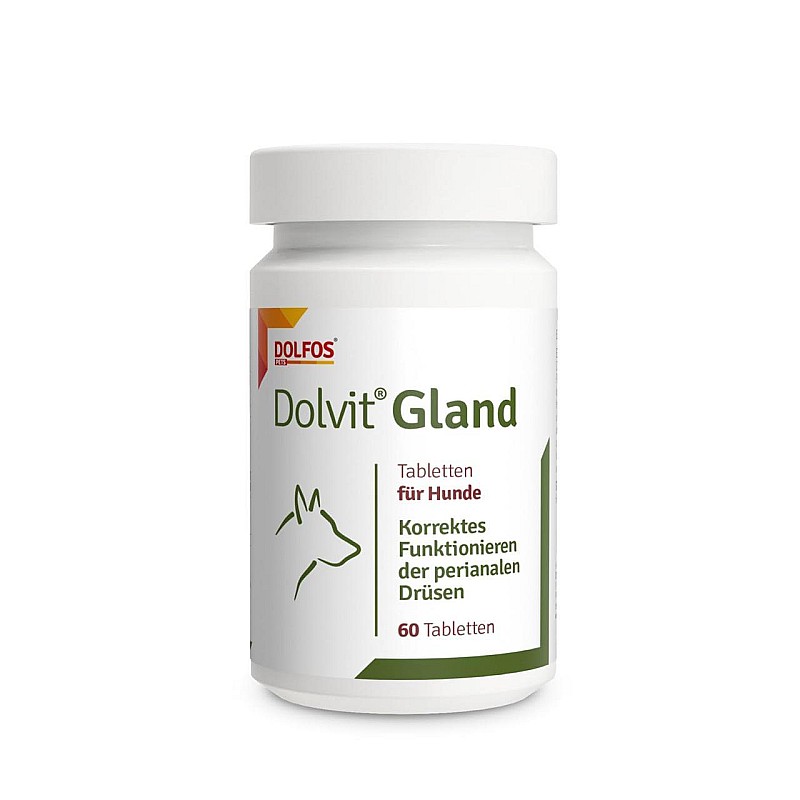 Додатковий корм для собак Дольфос Dolvit Gland Долвіт Гленд 60 таблеток для покращення функціонування періанальних залоз