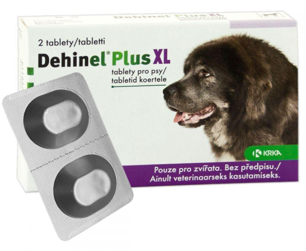 Dehinel Plus XL Дехінел Плюс XL від гельмінтів для великих собак 2 таблетки (KRKA)