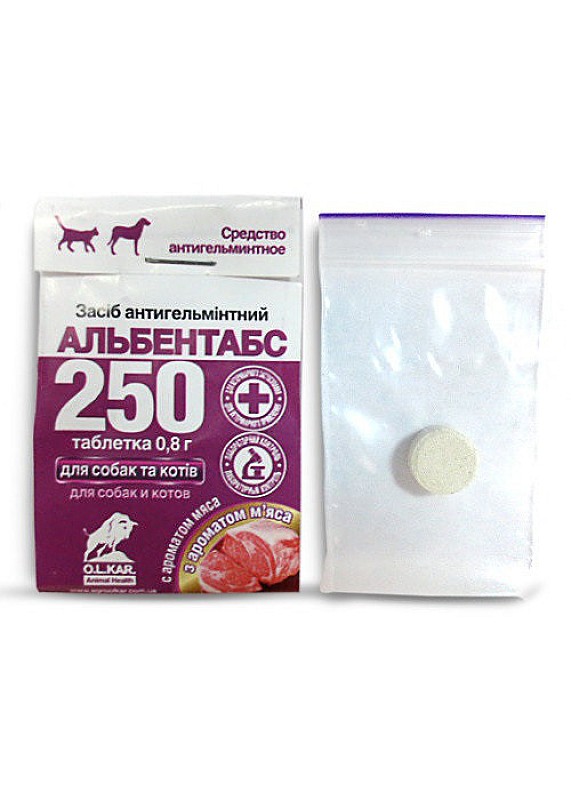 Альбентабс 250 зі смаком м'яса 1 таблетка ..KAR