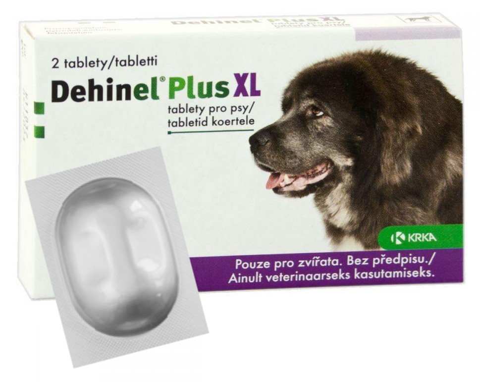 Dehinel Plus XL Дехінел Плюс XL від гельмінтів для великих собак 1 таблетка KRKA термін до 04.2027р