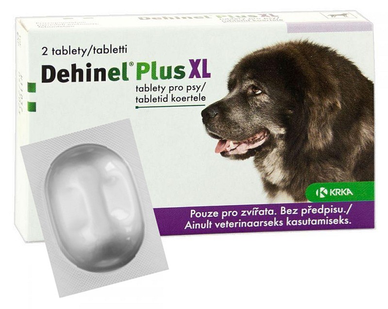 Dehinel Plus XL Дехінел Плюс XL від гельмінтів для великих собак 1 таблетка KRKA термін до 04.2027р