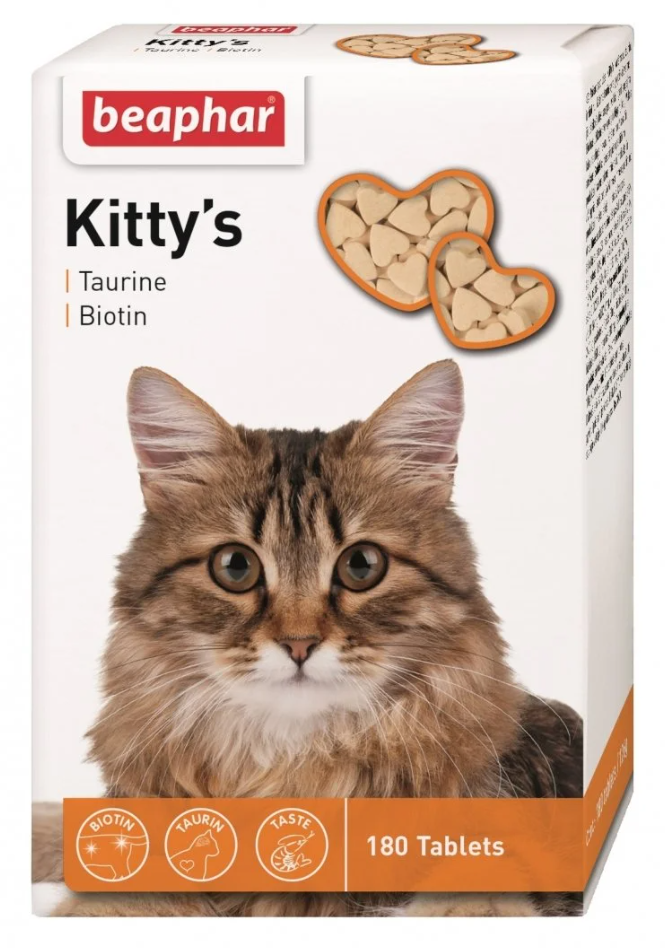 Вітаміни Beaphar для котів Kitty's таурин+біотин, таблетки №180
