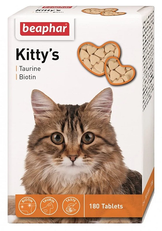Вітаміни Beaphar для котів Kitty's таурин+біотин, таблетки №180