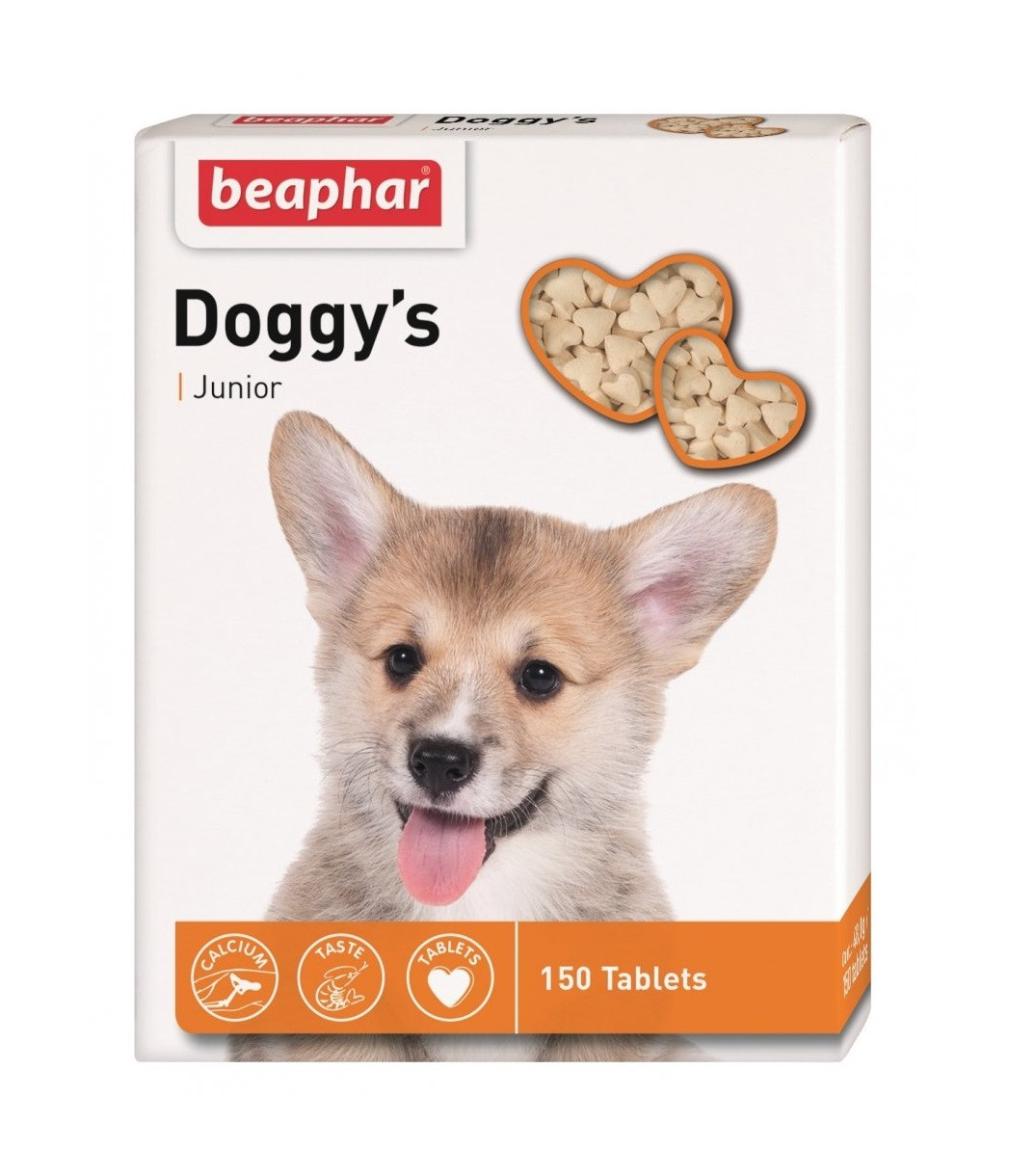 Вітаміни Beaphar Doggys Junior для собак таблетки №150 форма сердець